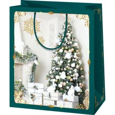 Bolsa de regalo exclusiva grande con diseño de árbol de Navidad 27x14x33cm