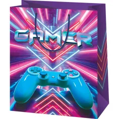 Bolsa de regalo exclusiva grande con diseño gamer 26x13x33cm