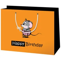 Bolsa de regalo "Feliz Cumpleaños" de tamaño mediano 18x23x10cm