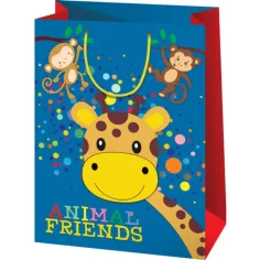 Bolsa de regalo gigante con estampado de amigos animales 44,5x33x15cm