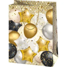 Bolsa de regalo gigante con estampado de globos 33x15x44,5cm