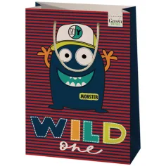 Bolsa de regalo grande con monstruos Green Grass 24x9x34cm