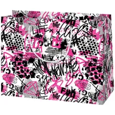 Bolsa de regalo mediana con estampado de graffiti para chicas 18x22,7x10cm