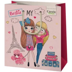Bolsa de regalo mediana de niña Green Grass 20x9x23cm