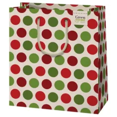 Bolsa de regalo premium de tamaño mediano con estampado de lunares 18x23x10cm
