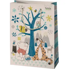 Bolsa de regalo premium grande con diseño de Winnie the Pooh Green Grass 26x14x33cm