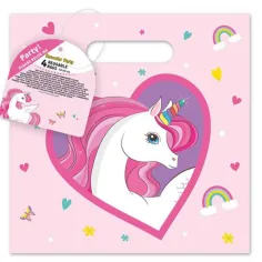 Bolsa de regalo reutilizable con estampado de unicornio set de 4 piezas
