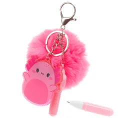 Bolso pompom con bolígrafo - rosa