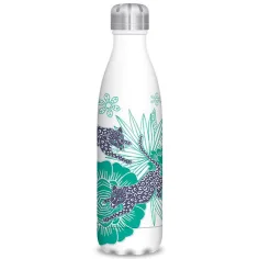 Botella de metal de doble pared con leopardo Catalina Estrada blanca 500ml