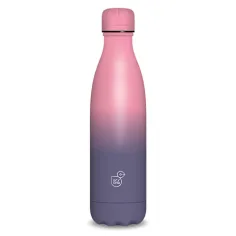 Botella de metal de doble pared rosa y morada 500ml