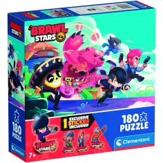 Brawl Stars Superhéroes en acción rompecabezas de 180 piezas con pegatinas – Clementoni