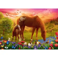 imagen de Caballos en el prado puzzle de 500 piezas - Trefl 2