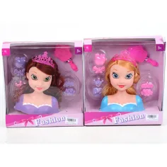 Cabeza de princesa peinable con accesorios en dos versiones