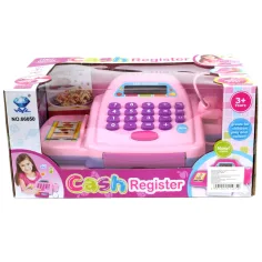 imagen de Caja registradora electrónica rosa con luz y sonido, con dinero de juguete 25x14cm 9