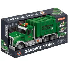 Camión de basura ToyStar verde con efectos de luz y sonido 42cm