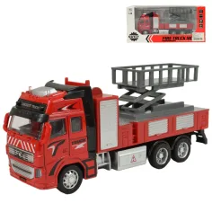 Camión de bomberos: Camión de bomberos con cesta elevadora y sonido de 20cm