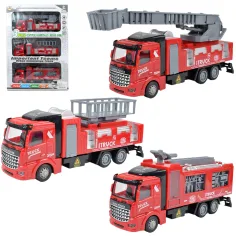 Camión de Bomberos: Set de 3 camiones de bomberos de arrastre