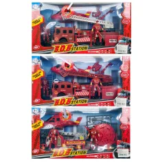Camión de bomberos y helicóptero con luz, sonido y figuras en varias versiones