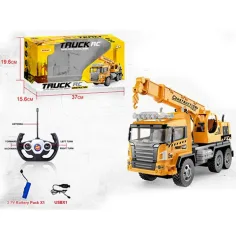 Camión de carga con grúa RC con luces 1/18
