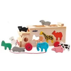 Camión de clasificación de formas con animales