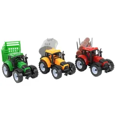 imagen de Camión de granjero: Set de 3 tractores de granja con remolque de 28 cm 5