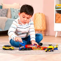 imagen de Camión de rescate con helicóptero y coche - Dickie Toys 4
