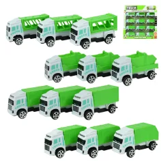 Camión de saneamiento: set de camiones de basura de 12 piezas 1/64