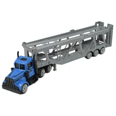 imagen de Camión de Transporte de Ciudad: Camión de Transporte de Coches Azul 22cm 2