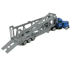 imagen de Camión de Transporte de Ciudad: Camión de Transporte de Coches Azul 22cm 4