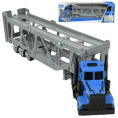 Camión de Transporte de Ciudad: Camión de Transporte de Coches Azul 22cm