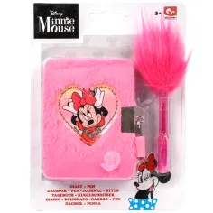 Canenco: Diario secreto de Minnie Mouse con cubierta de peluche y lámpara UV