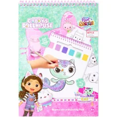 Canenco: Gabi casa de muñecas cuaderno mágico de pintura con acuarelas y pincel