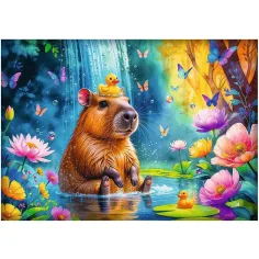 imagen de Capibara en el agua puzzle de 1000 piezas - Trefl 2