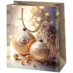 Cardex: Bolsa de regalo grande con adornos dorados 26x13x33cm