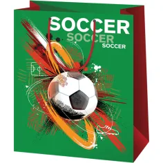 Cardex: Bolsa de regalo grande con diseño de balón de fútbol 26,7x13,7x33cm