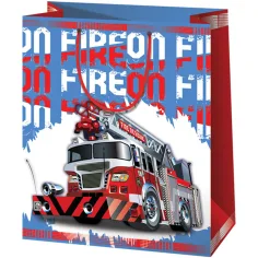 Cardex: Bolsa de regalo grande de camión de bomberos 26,7x13,7x33cm