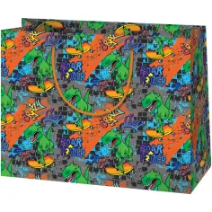 Cardex: Bolsa de regalo grande de fiesta de dinosaurios 26,7x13,7x33cm