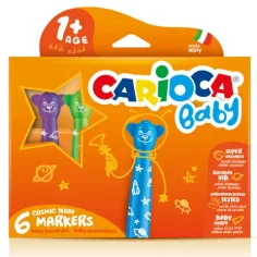 Carioca: Set de 6 rotuladores de bebé con osito de colores lavables