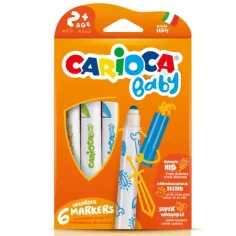 Carioca: Set de 6 rotuladores de bebé de colores lavables