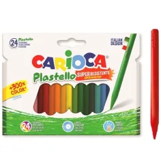 Carioca: Set de crayones Plastello con colores duraderos de 24 unidades