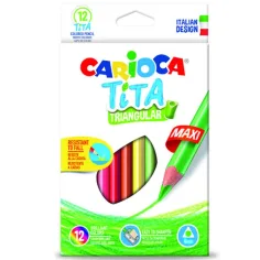 Carioca: Tita maxi triángulo lápiz de colores 12 unidades