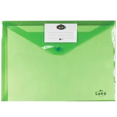 Carpeta de archivo verde translúcida con broche A4
