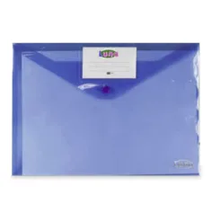 Carpeta de plástico transparente azul A/4