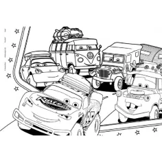 imagen de Cars 2 en 1 maxi puzzle y libro para colorear de 24 piezas 70x50cm - Lisciani 2