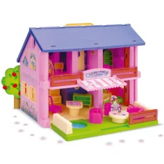 Casa de muñecas de 2 pisos con muebles - Wader