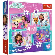 Casa de muñecas Gabi 4 en 1 puzzle de 35-48-54-70 piezas - Trefl