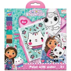 Casa de muñecas Gabi – ¡Pinta con agua! Set de pintura creativa de 6 páginas con pincel