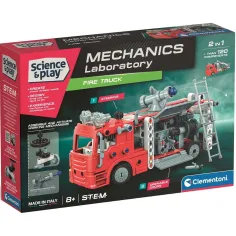 Ciencia y Juego: Taller Mecánico - Kit de Construcción de Camión de Bomberos - Clementoni