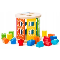 Cilindro de clasificación de formas de madera colorido - Woodyland