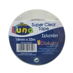 Cinta adhesiva transparente de 18mm de ancho 33metros 1ud